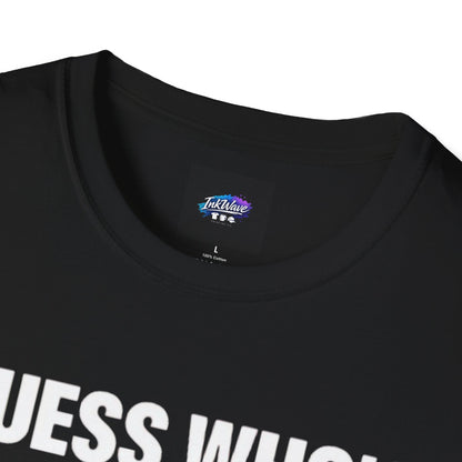 Funny Graphic T-Shirt — "Guess Who's Got a Boner" Emoji Tee