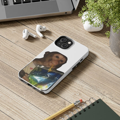 Monkey Sipping Juice Phone Case — Funny Cute Meme Protective Case