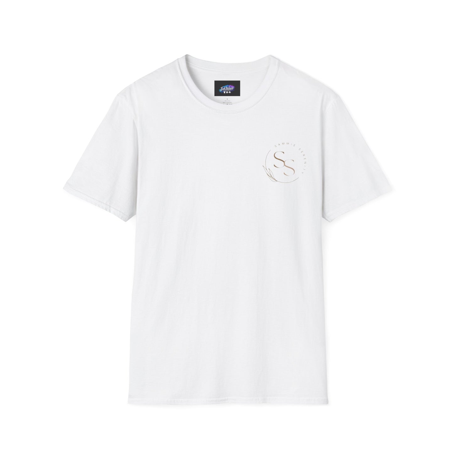 QR Code Gift Tee — "Scan here for 10 to spend on whatnot at sammieserenity"