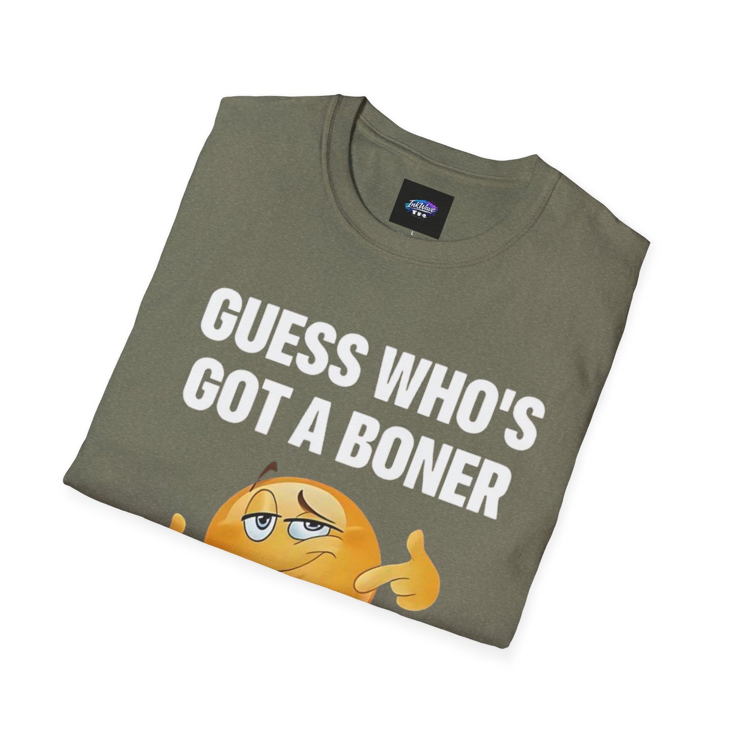 Funny Graphic T-Shirt — "Guess Who's Got a Boner" Emoji Tee