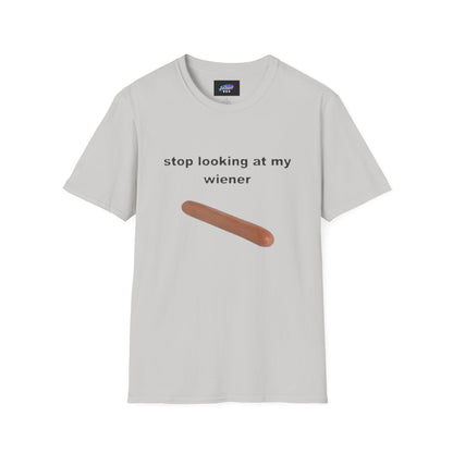 Funny 'Stop Looking at My Wiener' T-Shirt — Hot Dog Graphic Tee