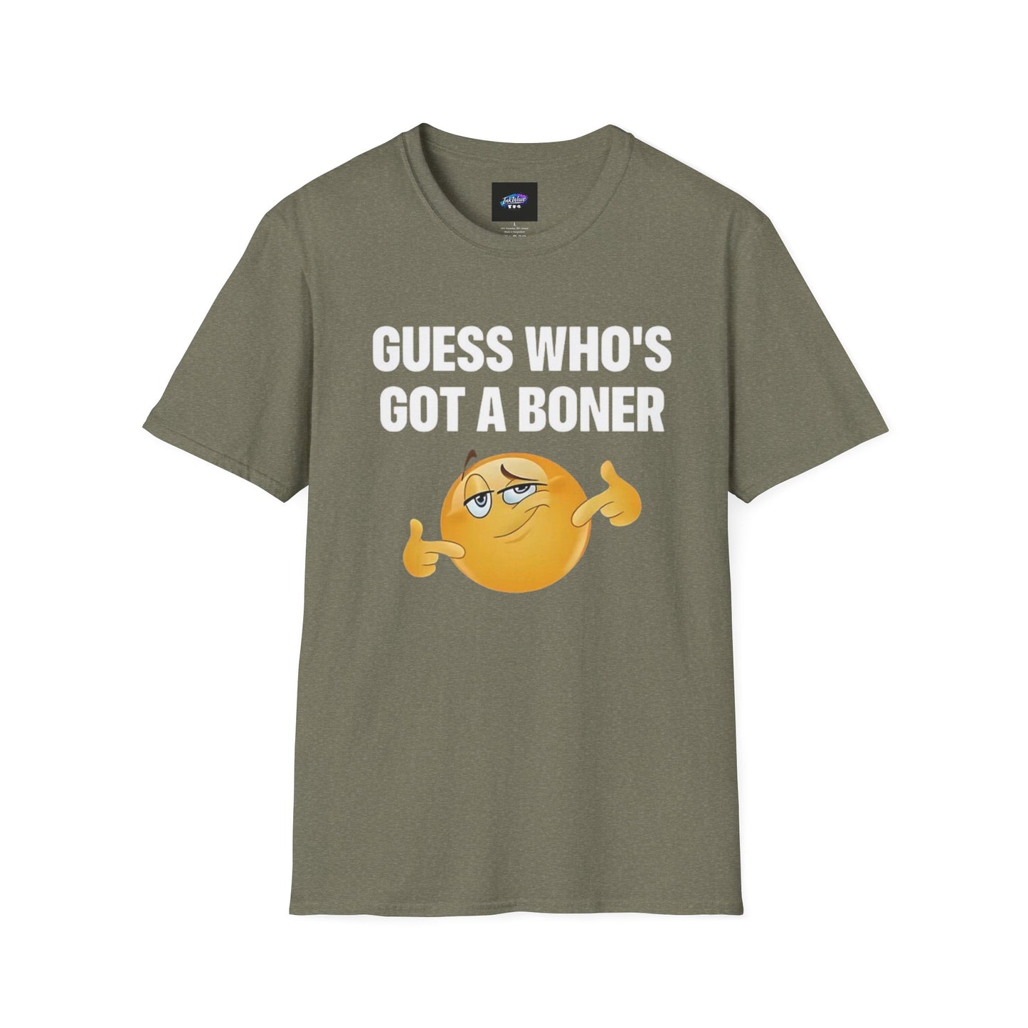 Funny Graphic T-Shirt — "Guess Who's Got a Boner" Emoji Tee