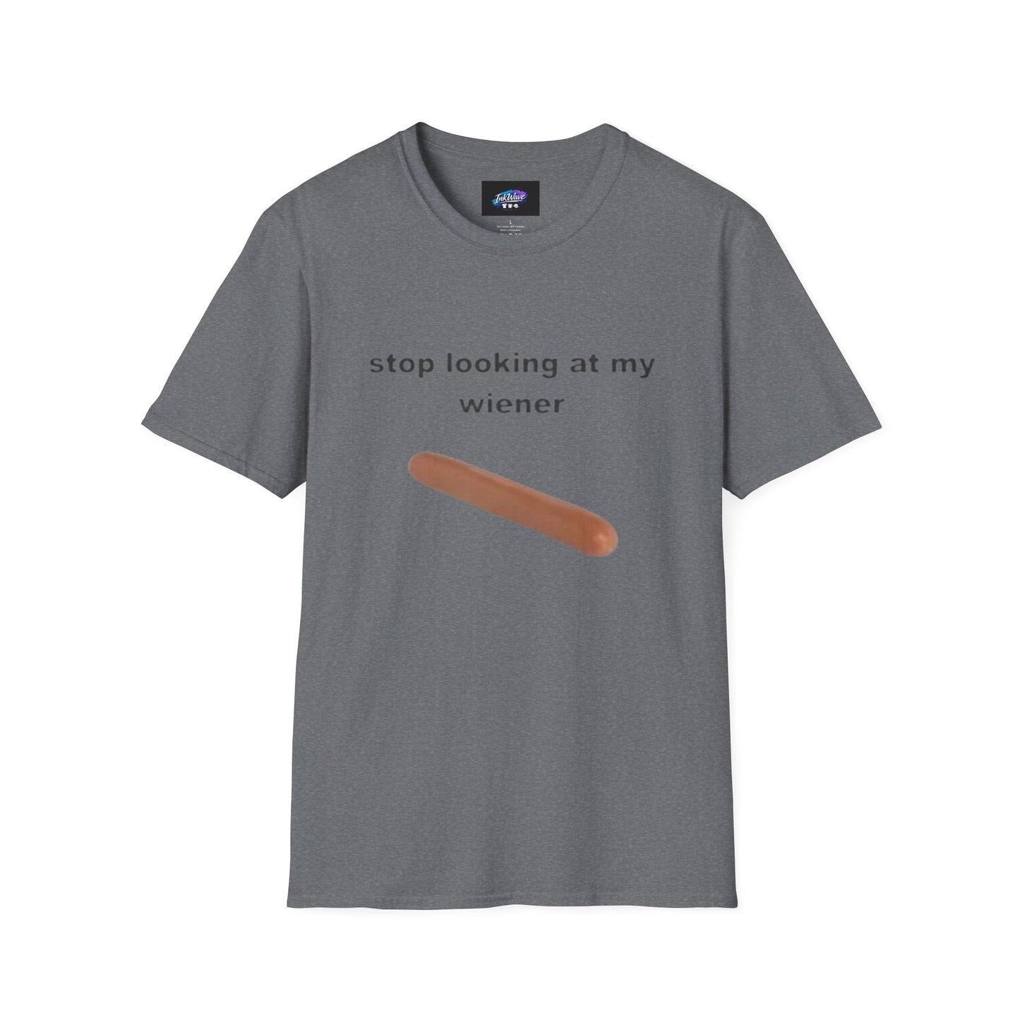 Funny 'Stop Looking at My Wiener' T-Shirt — Hot Dog Graphic Tee