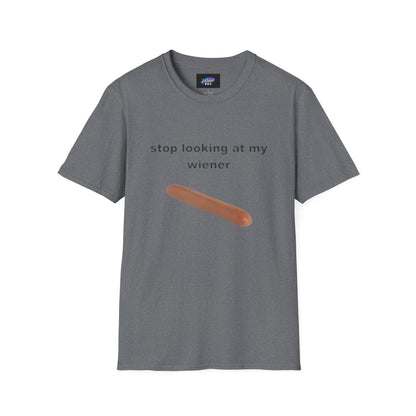 Funny 'Stop Looking at My Wiener' T-Shirt — Hot Dog Graphic Tee