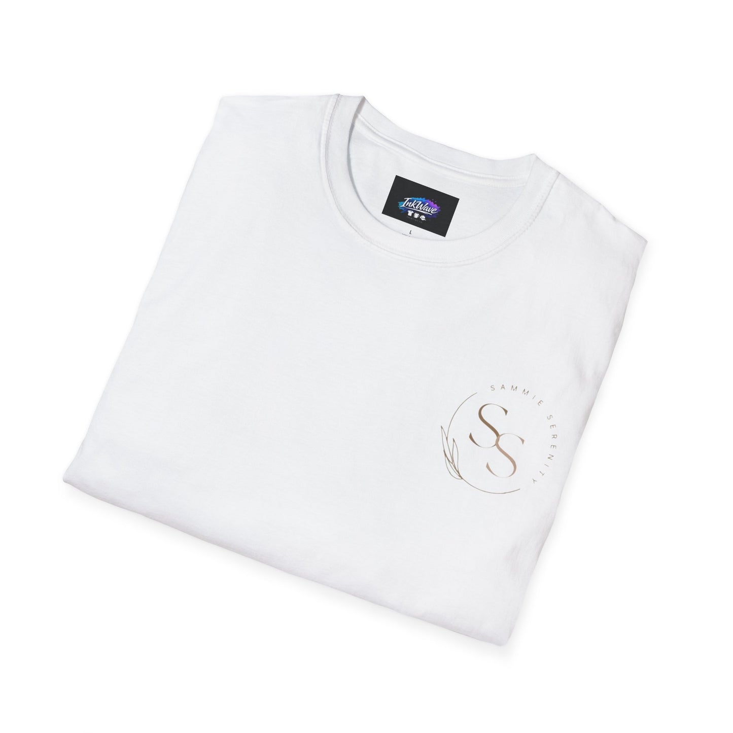 QR Code Gift Tee — "Scan here for 10 to spend on whatnot at sammieserenity"