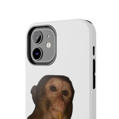Monkey Sipping Juice Phone Case — Funny Cute Meme Protective Case
