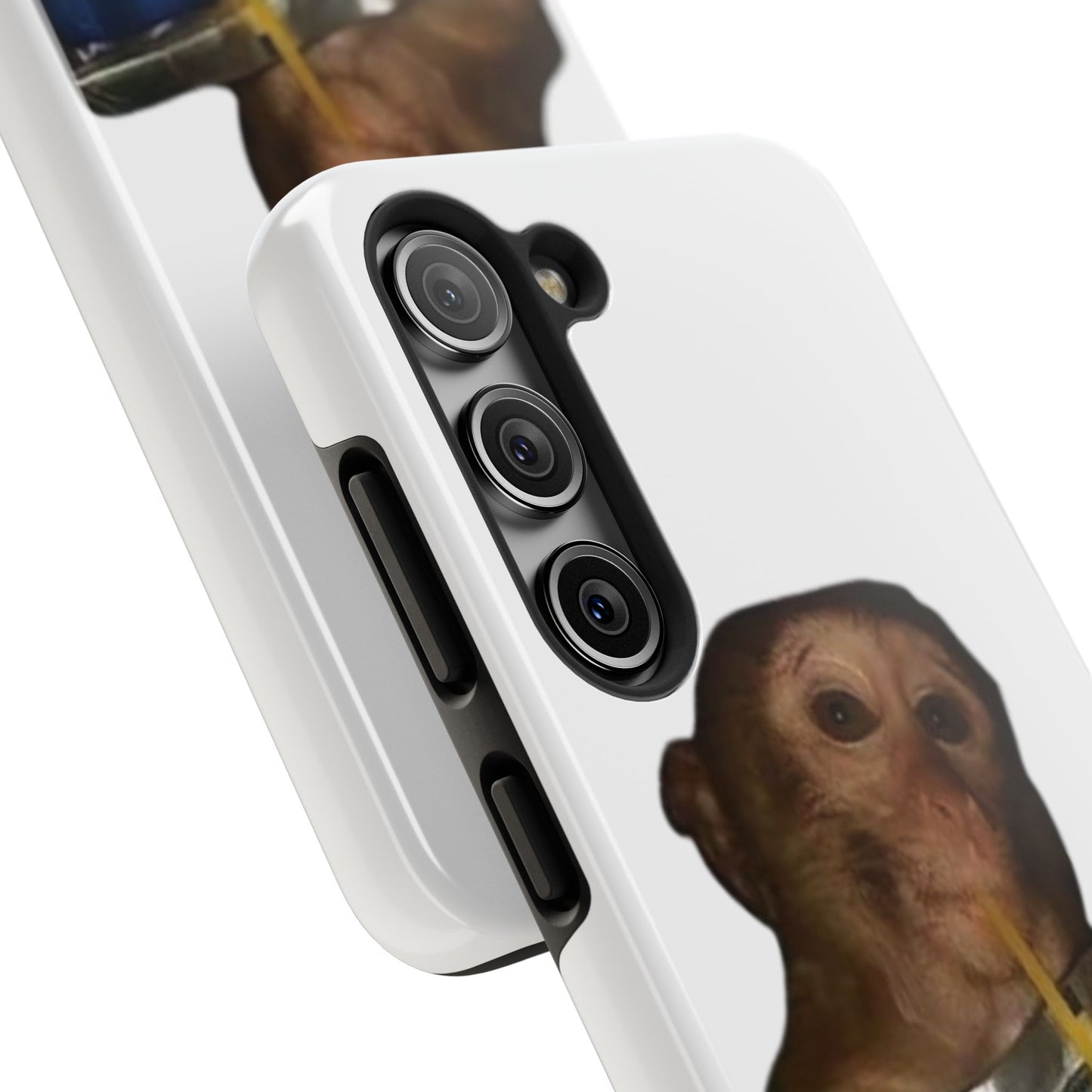 Monkey Sipping Juice Phone Case — Funny Cute Meme Protective Case