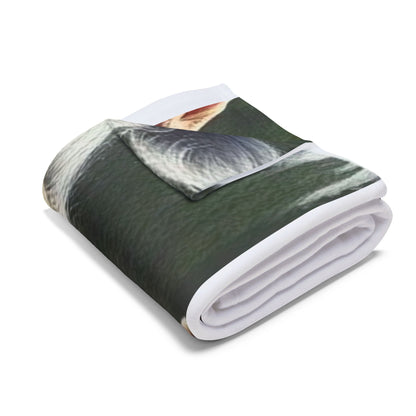 Fleece Blanket - Joyful Diving Granny Illustration