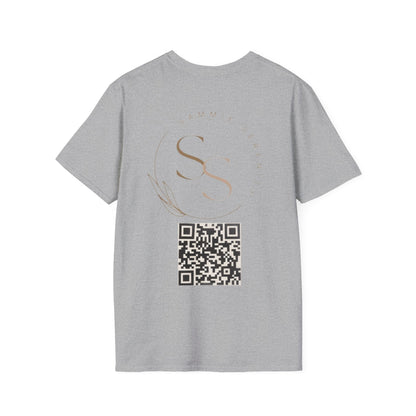 QR Code Gift Tee — "Scan here for 10 to spend on whatnot at sammieserenity"