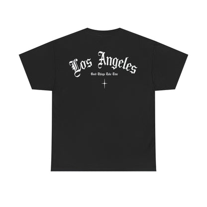 Los Angeles Gothic Tee — LA Script Chest & Back Graphic T-Shirt