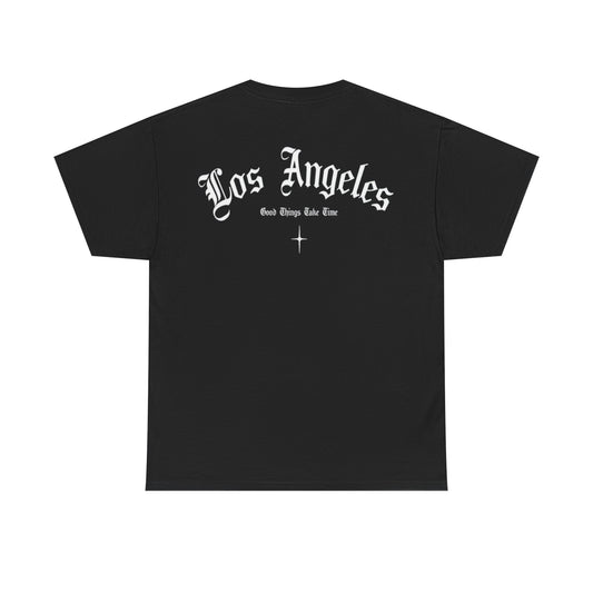 Los Angeles Gothic Tee — LA Script Chest & Back Graphic T-Shirt