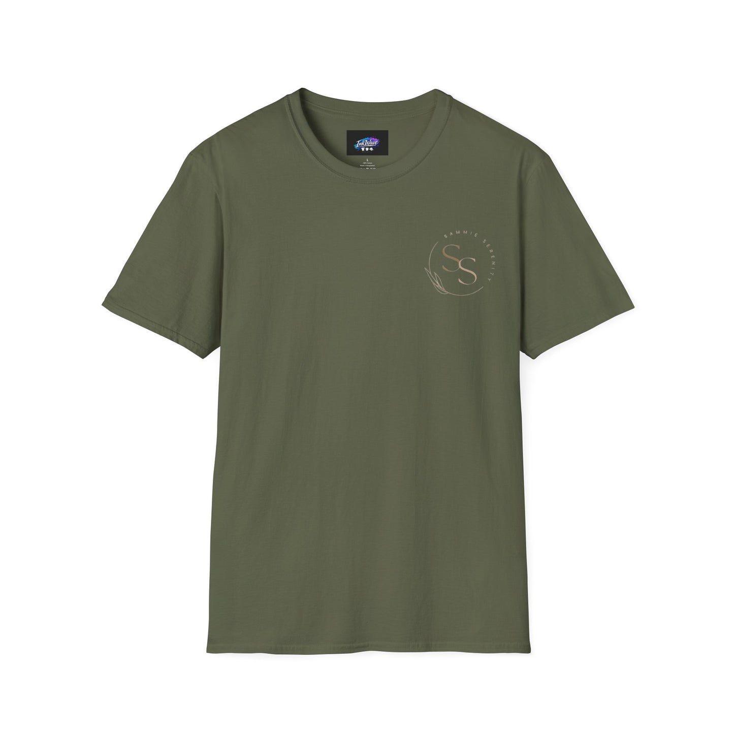 QR Code Gift Tee — "Scan here for 10 to spend on whatnot at sammieserenity"