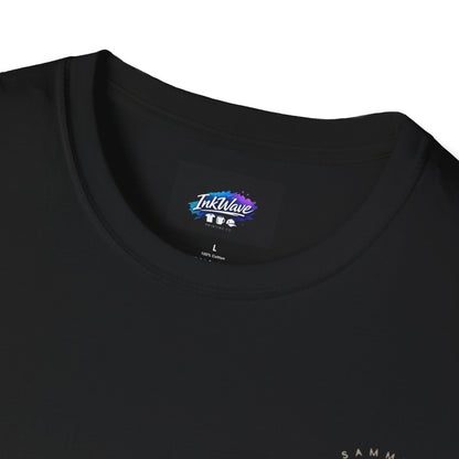 QR Code Gift Tee — "Scan here for 10 to spend on whatnot at sammieserenity"