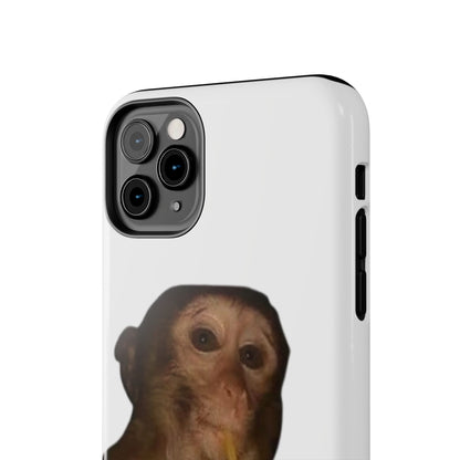 Monkey Sipping Juice Phone Case — Funny Cute Meme Protective Case