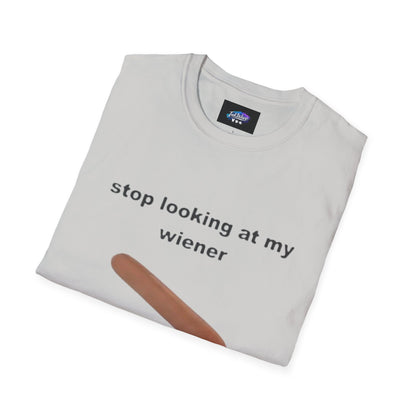 Funny 'Stop Looking at My Wiener' T-Shirt — Hot Dog Graphic Tee