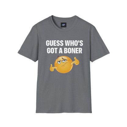 Funny Graphic T-Shirt — "Guess Who's Got a Boner" Emoji Tee