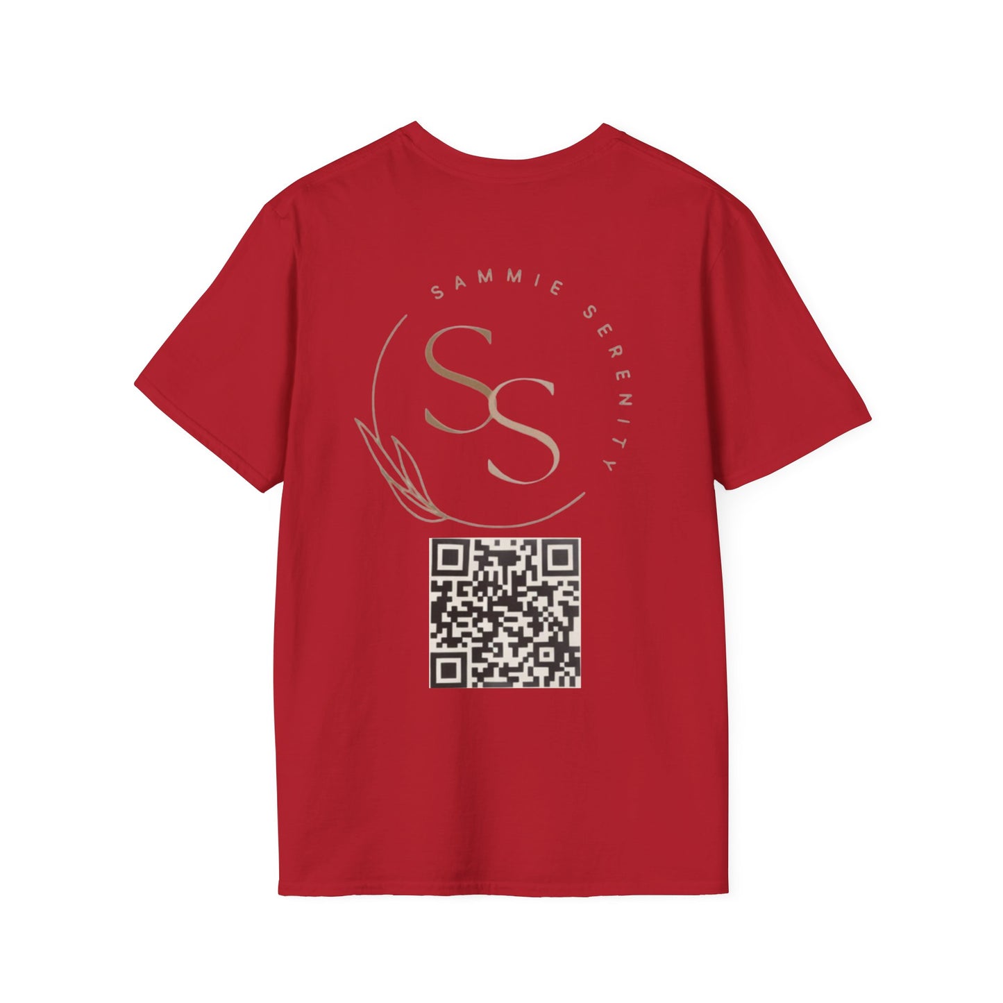 QR Code Gift Tee — "Scan here for 10 to spend on whatnot at sammieserenity"